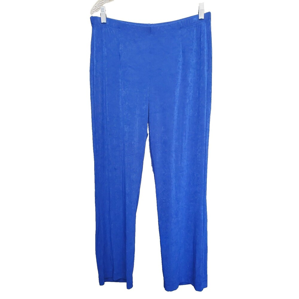 Chico's Travelers Blue No-Tummy Slinky Knit Pull-On Pants Size 2P Large Petite